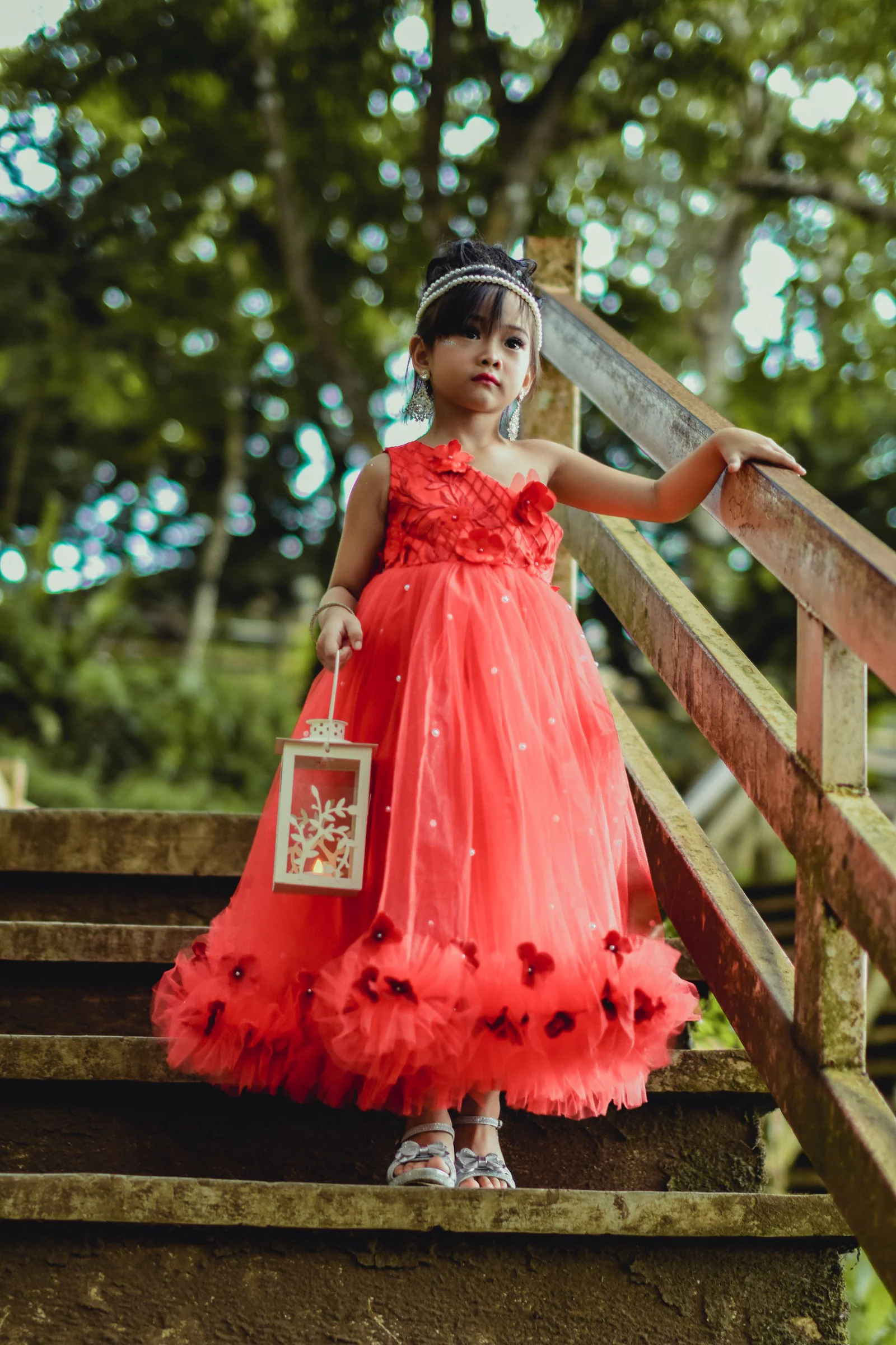 Girl in red dress