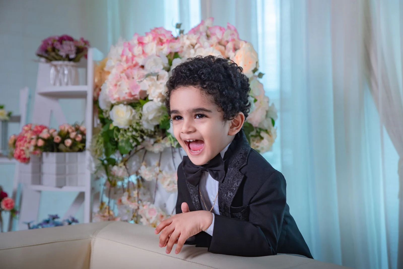 A boy on a suit