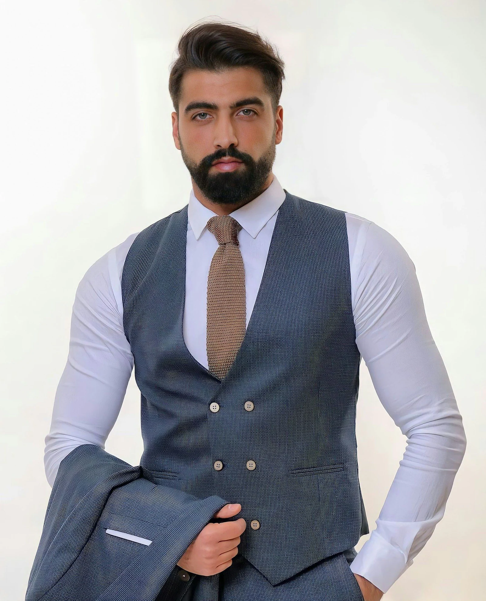 A man with a beard and tie