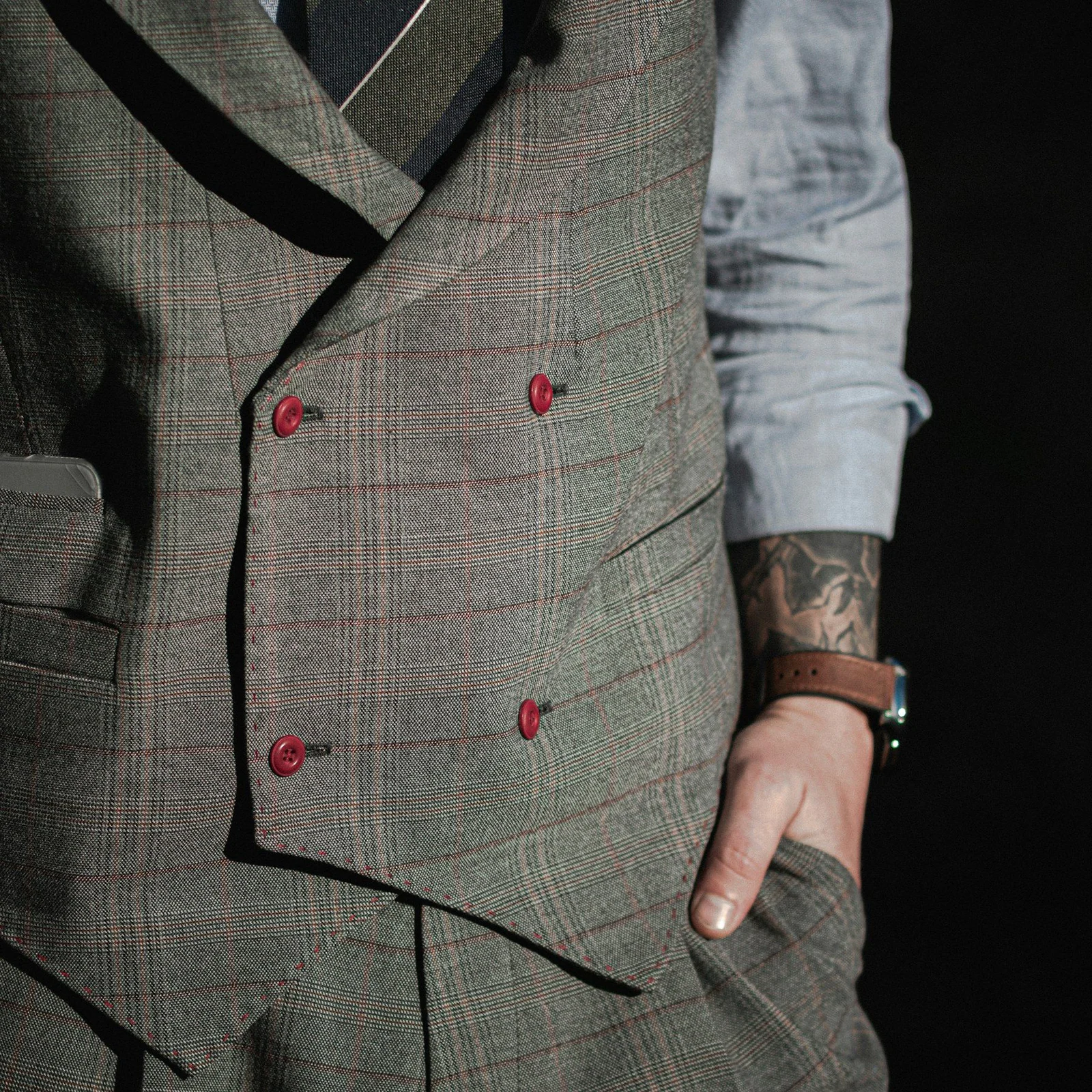 Man in gray suit jacket