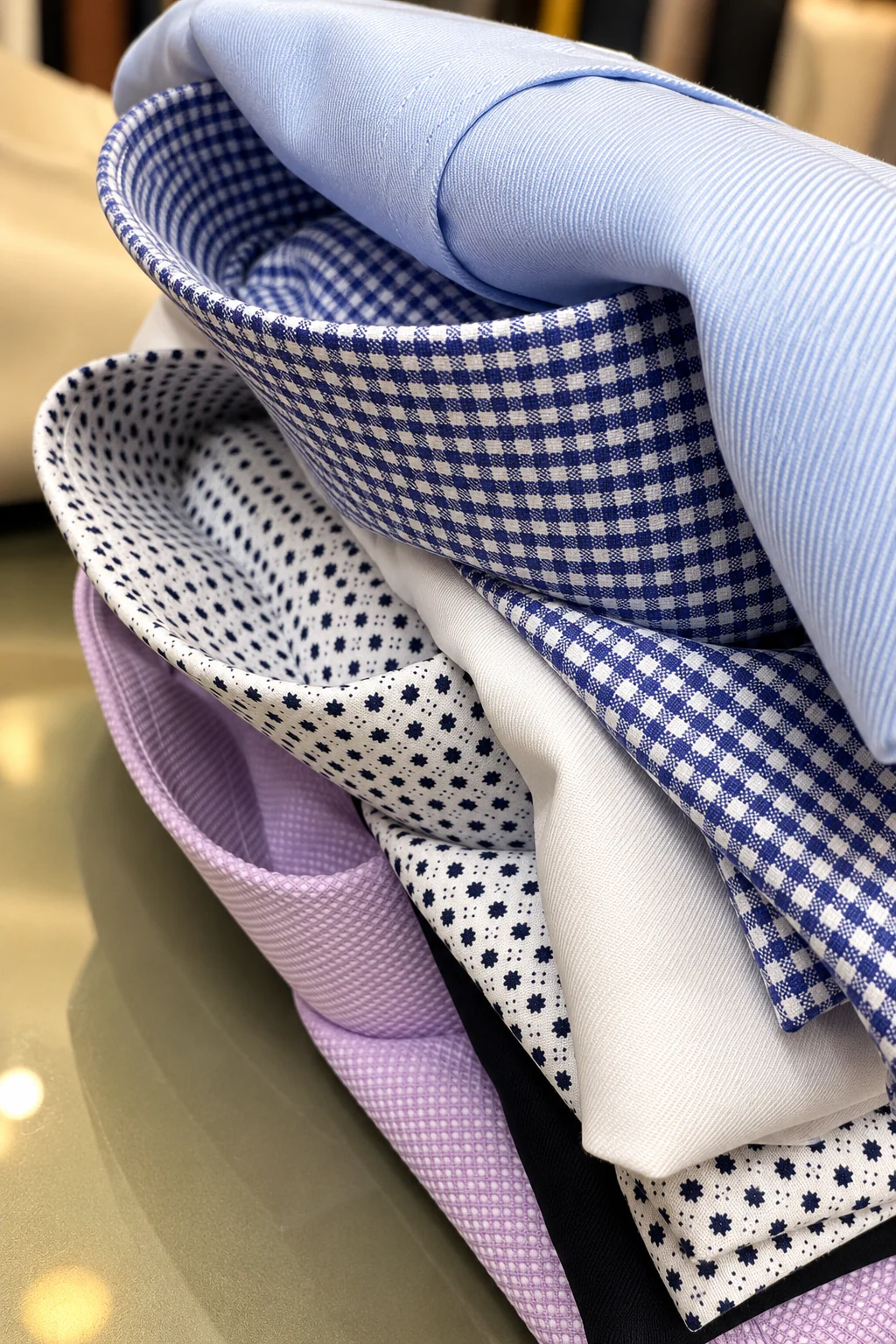 Custom shirts with contrast collars and cuffs