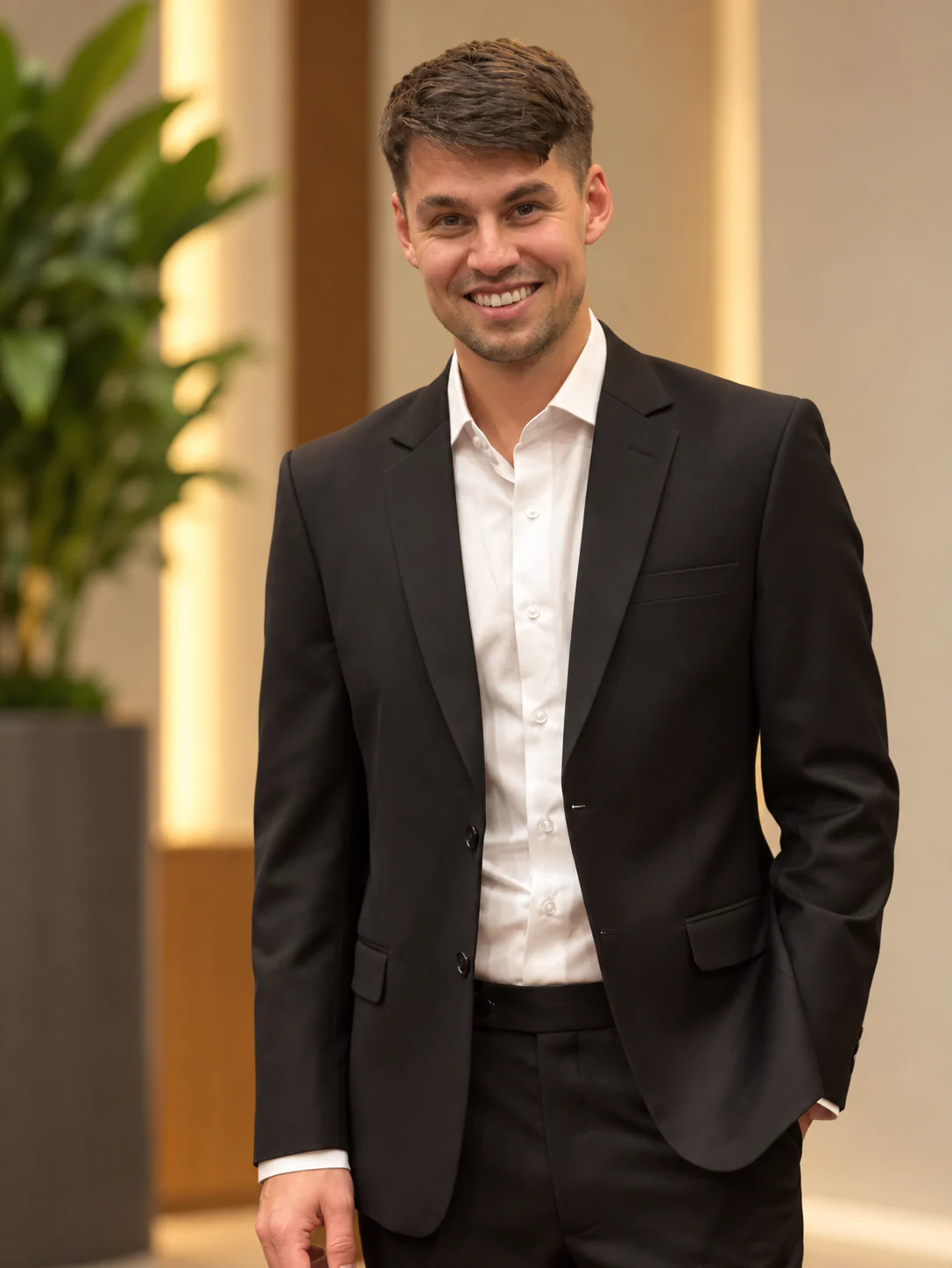 Black two-piece suit