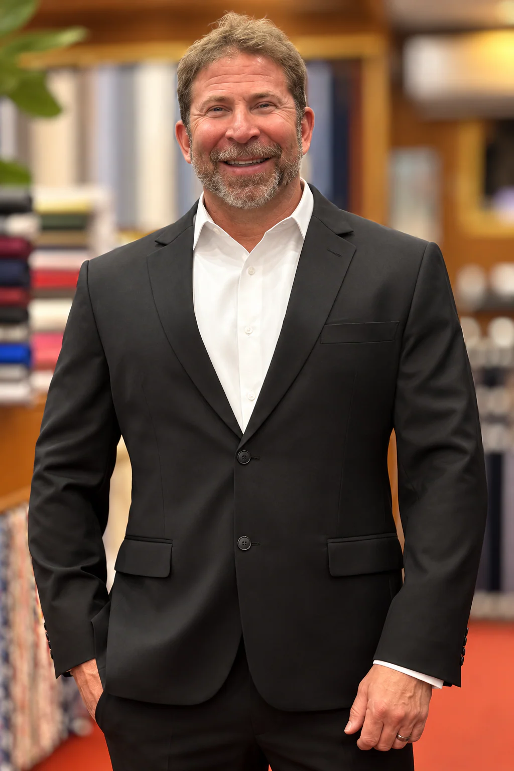Charcoal suit, single-breasted
